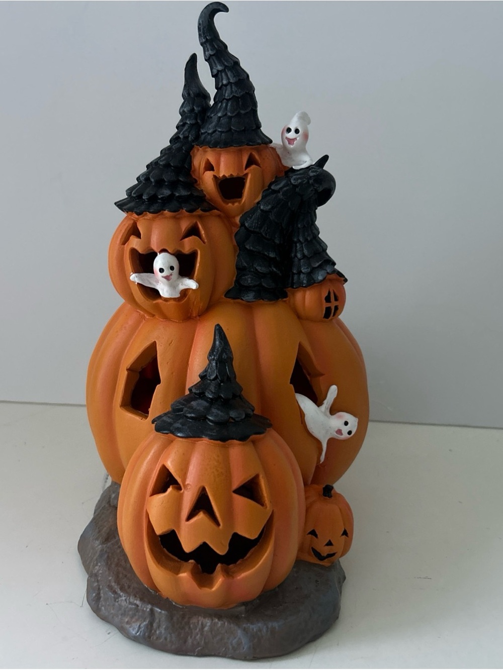 Orange Halloween Light Up Pumpkin Haunted House Decorative NEW